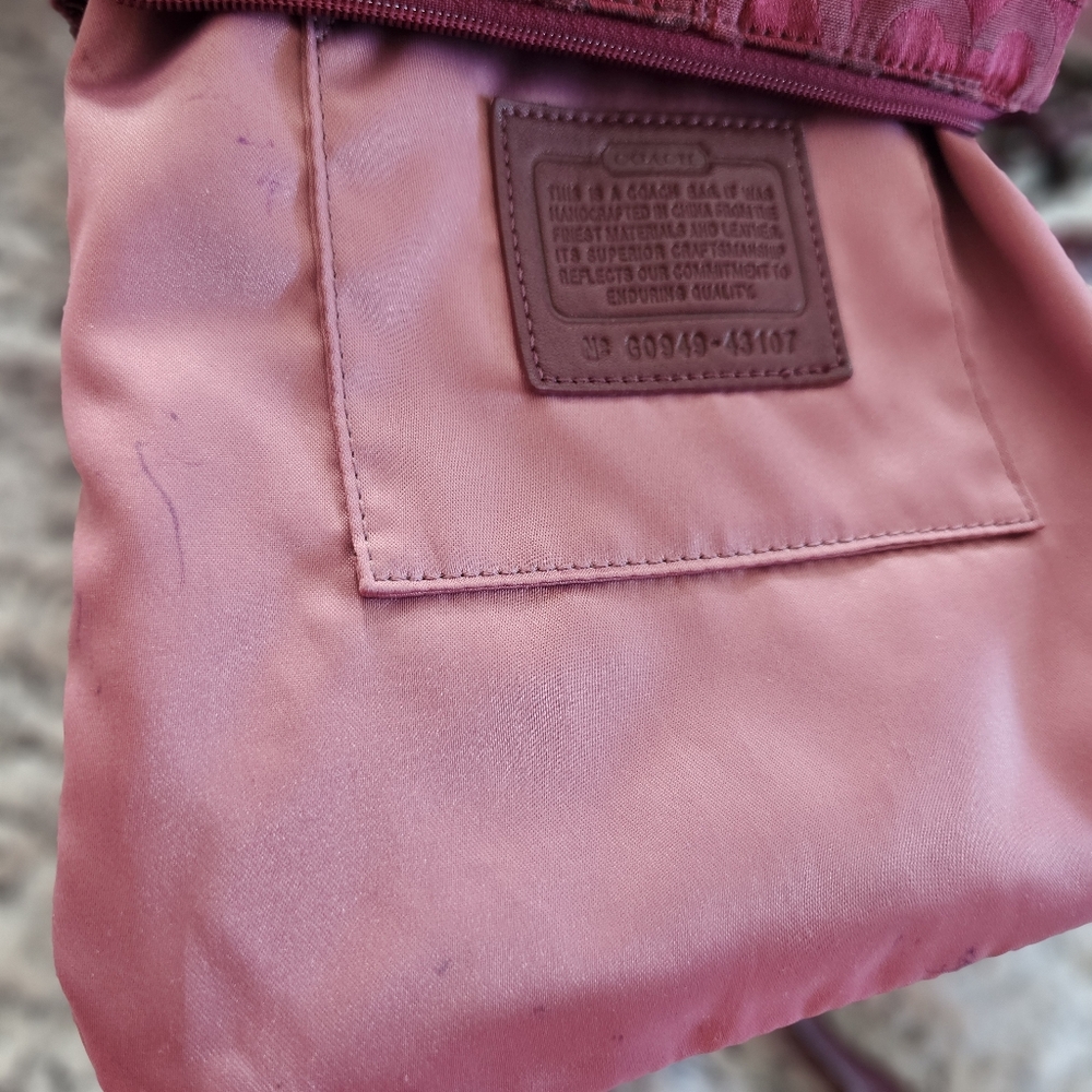 Coach Brooke Pleated Crossbody/Shoulder Bag Maroon Red - Picture 13 of 14